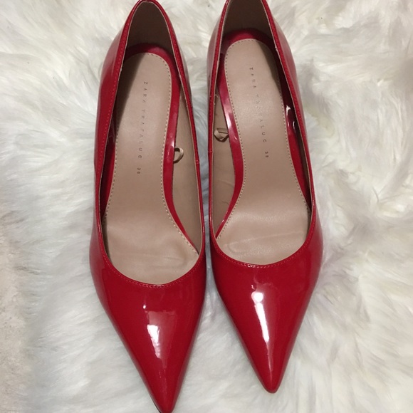 Zara Shoes - Zara Red Pointed Toe Heels